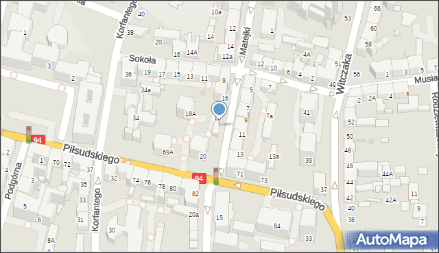 Bytom, Matejki Jana, 18b, mapa Bytomia