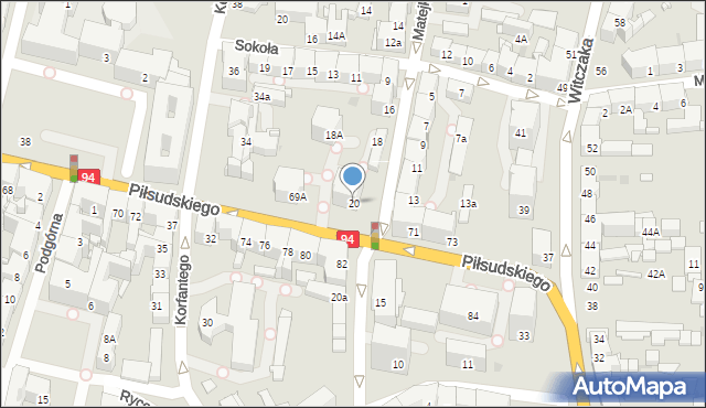 Bytom, Matejki Jana, 20, mapa Bytomia