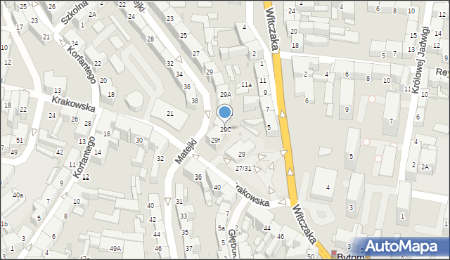 Bytom, Matejki Jana, 29C, mapa Bytomia