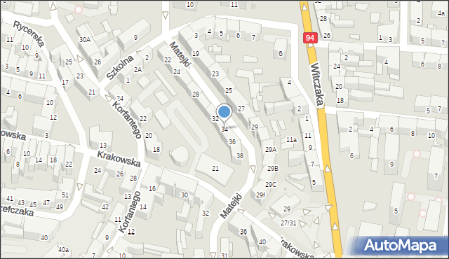 Bytom, Matejki Jana, 34, mapa Bytomia