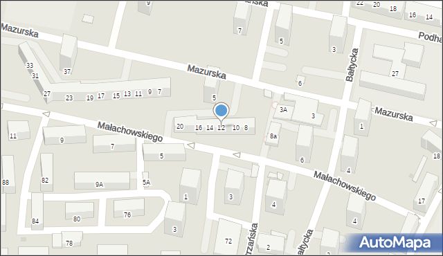 Bytom, Małachowskiego Stanisława, 12, mapa Bytomia