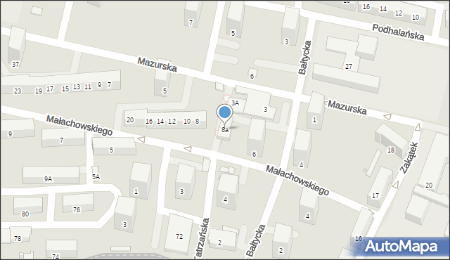 Bytom, Małachowskiego Stanisława, 8a, mapa Bytomia
