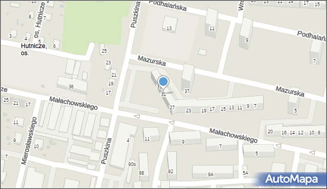 Bytom, Mazurska, 31, mapa Bytomia