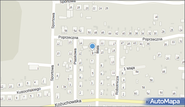 Bytom Odrzański, Mała, 9, mapa Bytom Odrzański