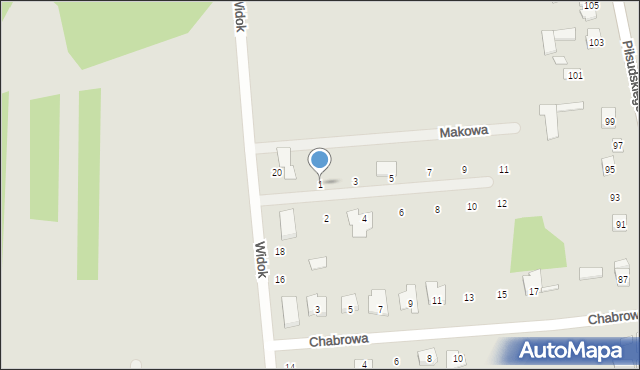 Cegłów, Makowa, 1, mapa Cegłów