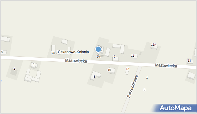 Cekanowo, Mazowiecka, 9a, mapa Cekanowo
