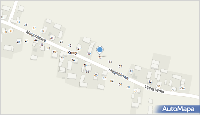 Celiny, Magnoliowa, 51, mapa Celiny