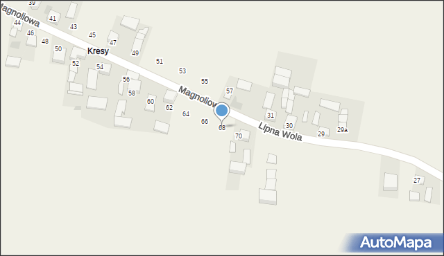 Celiny, Magnoliowa, 68, mapa Celiny