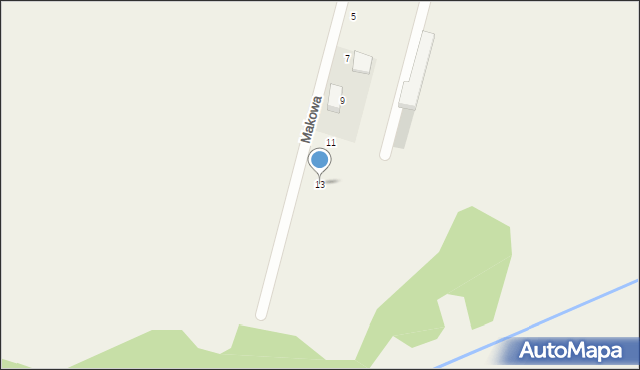 Chechło Pierwsze, Makowa, 13, mapa Chechło Pierwsze