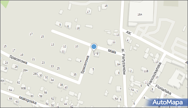 Chęciny, Mała, 1, mapa Chęciny