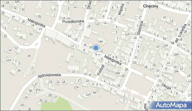 Chęciny, Małogoska, 7, mapa Chęciny