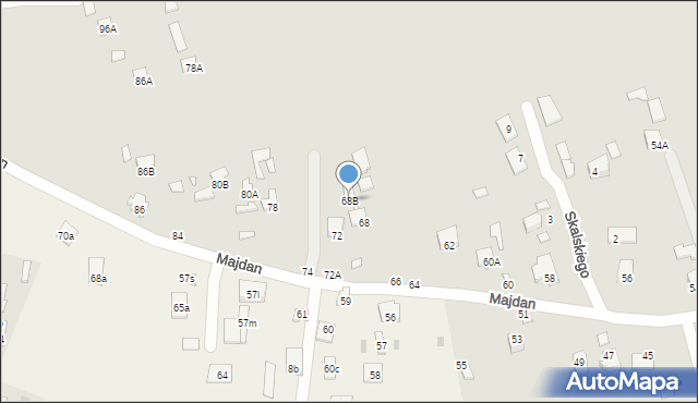 Chełm, Majdan, 68B, mapa Chełma