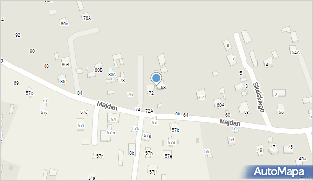 Chełm, Majdan, 70, mapa Chełma