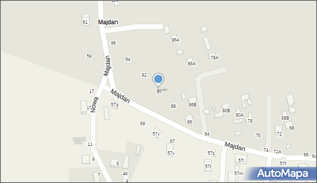 Chełm, Majdan, 90, mapa Chełma
