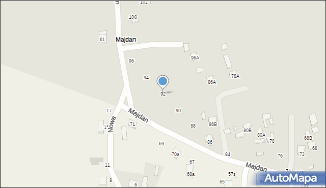 Chełm, Majdan, 92, mapa Chełma