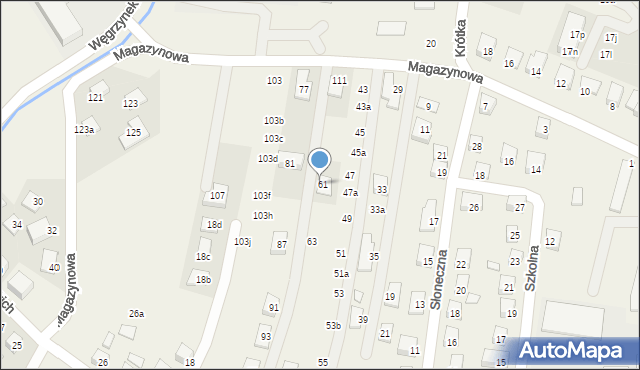 Chełmiec, Magazynowa, 61, mapa Chełmiec