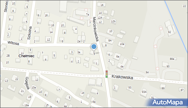 Chełmiec, Marcinkowicka, 3, mapa Chełmiec