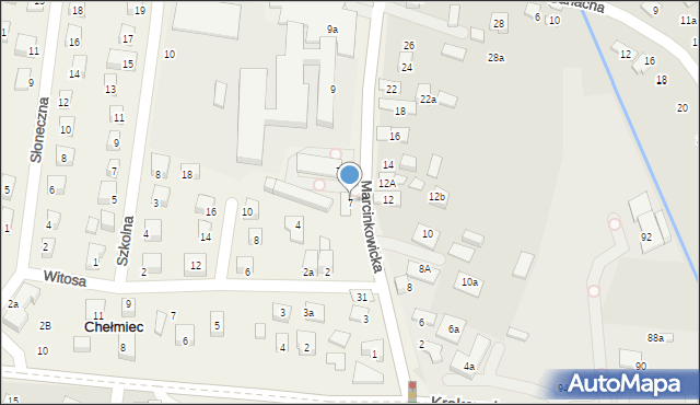 Chełmiec, Marcinkowicka, 7, mapa Chełmiec