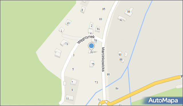 Chełmiec, Marcinkowicka, 77, mapa Chełmiec