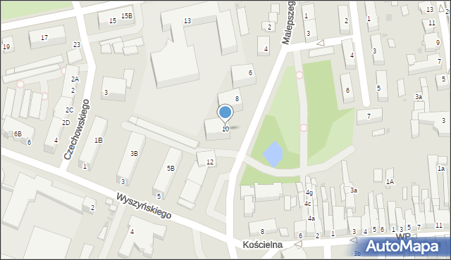 Chodzież, Malepszego Tomasza, ks. dr., 10, mapa Chodzież