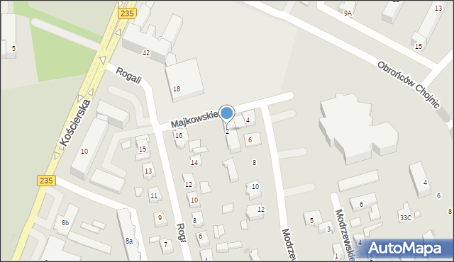 Chojnice, Majkowskiego Aleksandra, dr., 2, mapa Chojnic
