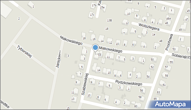 Chojnice, Makowskiego Albina, 15, mapa Chojnic