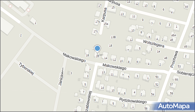 Chojnice, Makowskiego Albina, 16, mapa Chojnic