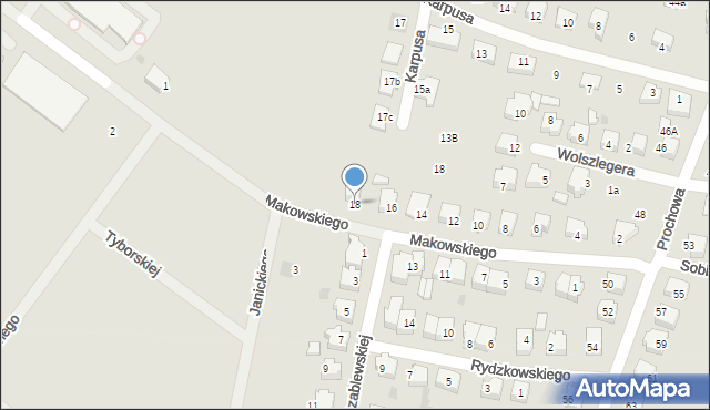 Chojnice, Makowskiego Albina, 18, mapa Chojnic