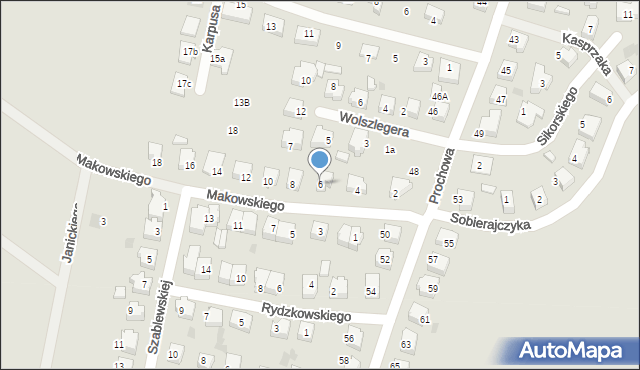 Chojnice, Makowskiego Albina, 6, mapa Chojnic