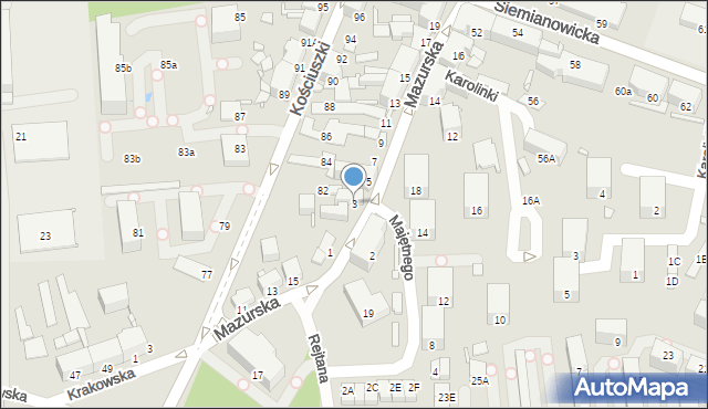 Chorzów, Mazurska, 3, mapa Chorzów