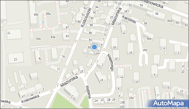 Chorzów, Mazurska, 3a, mapa Chorzów