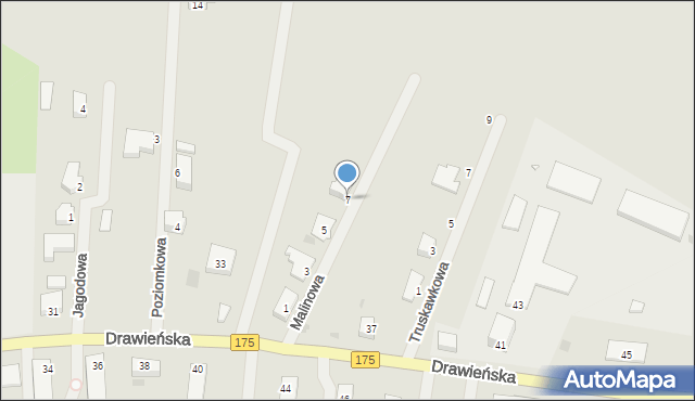Choszczno, Malinowa, 7, mapa Choszczno