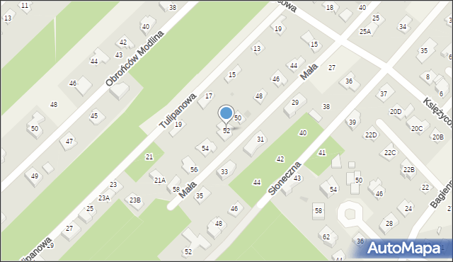 Chotomów, Mała, 52, mapa Chotomów