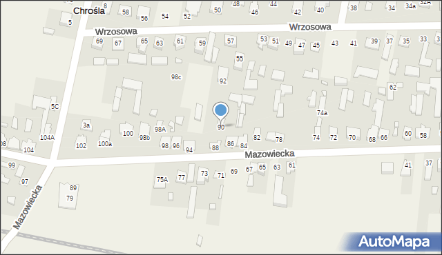 Chrośla, Mazowiecka, 90, mapa Chrośla