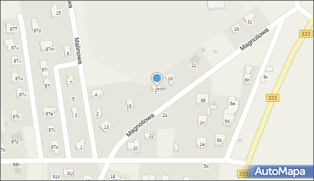 Chróstnik, Magnoliowa, 17, mapa Chróstnik