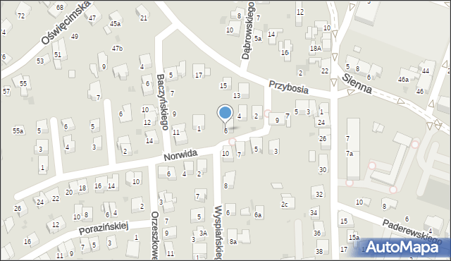 Chrzanów, Makuszyńskiego Kornela, 6, mapa Chrzanów