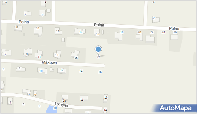 Chwalęcice, Makowa, 17, mapa Chwalęcice