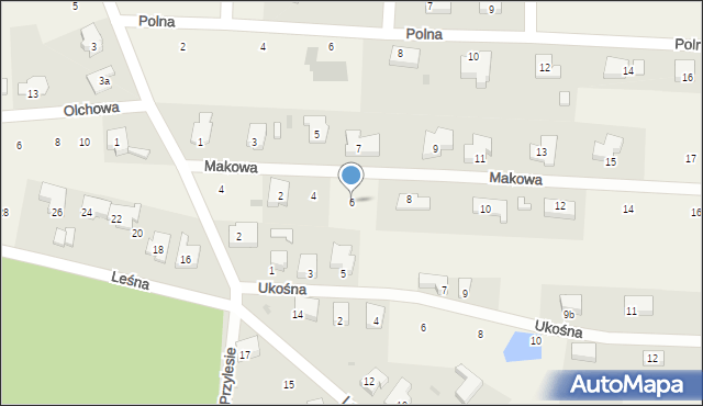 Chwalęcice, Makowa, 6, mapa Chwalęcice