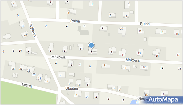 Chwalęcice, Makowa, 7, mapa Chwalęcice