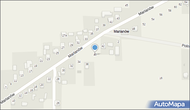 Cianowice, Marianów, 40, mapa Cianowice