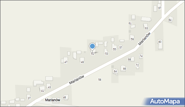 Cianowice, Marianów, 51, mapa Cianowice