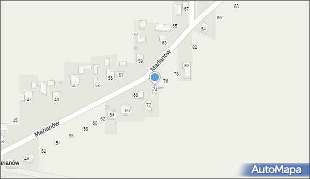 Cianowice, Marianów, 74, mapa Cianowice