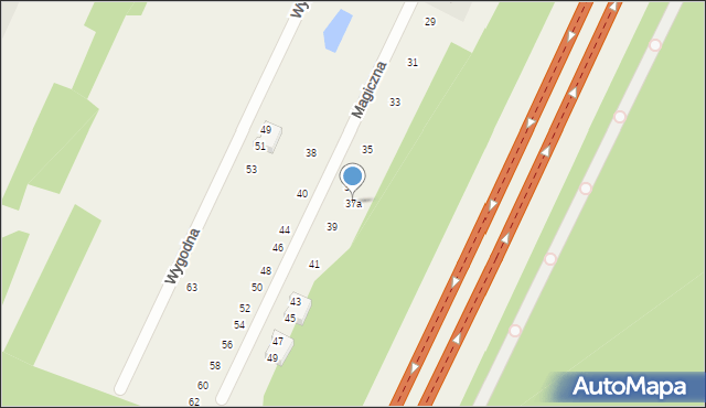Ciemne, Magiczna, 37a, mapa Ciemne