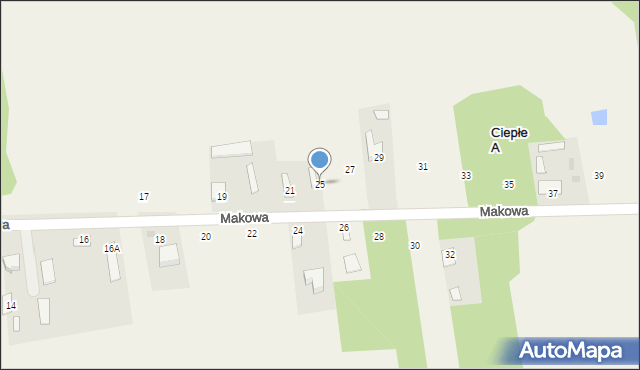 Ciepłe A, Makowa, 25, mapa Ciepłe A