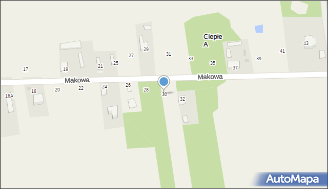 Ciepłe A, Makowa, 30, mapa Ciepłe A