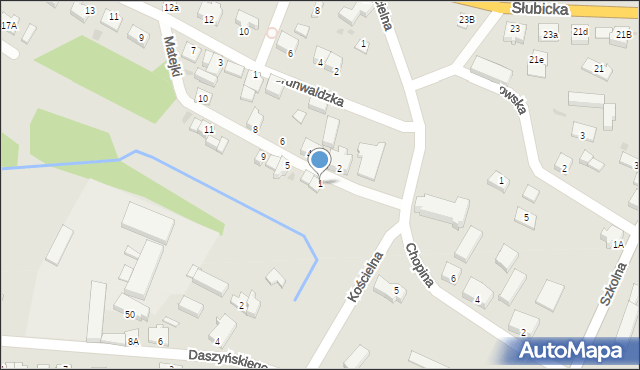 Cybinka, Matejki Jana, 1, mapa Cybinka