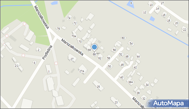 Czarna Białostocka, Marszałkowska, 64, mapa Czarna Białostocka