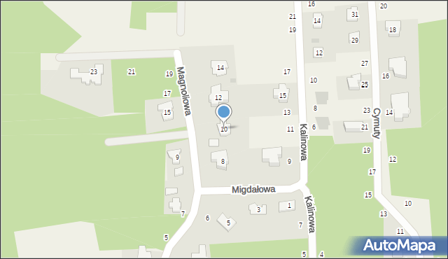 Czarny Las, Magnoliowa, 10, mapa Czarny Las