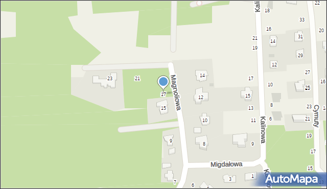 Czarny Las, Magnoliowa, 17, mapa Czarny Las