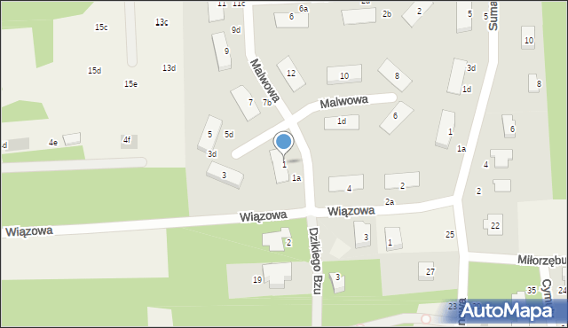 Czarny Las, Malwowa, 1, mapa Czarny Las